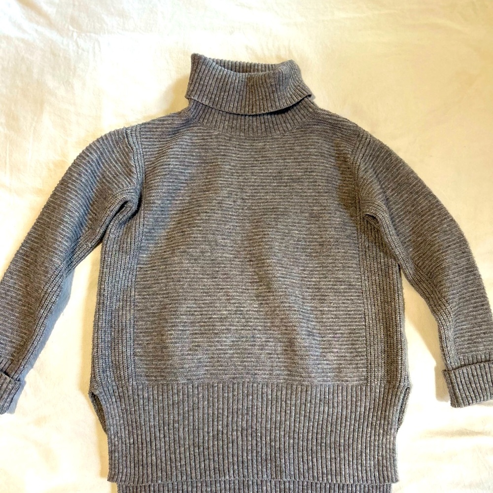Theo & Spence Womens Sweater XS Heathered  Turtleneck Knitted Rib Cuff Hem